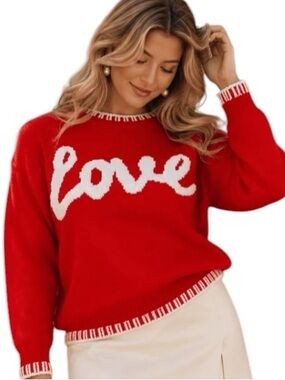 121:  IDENTITY NEW LOVE SWEATER RED (H28)